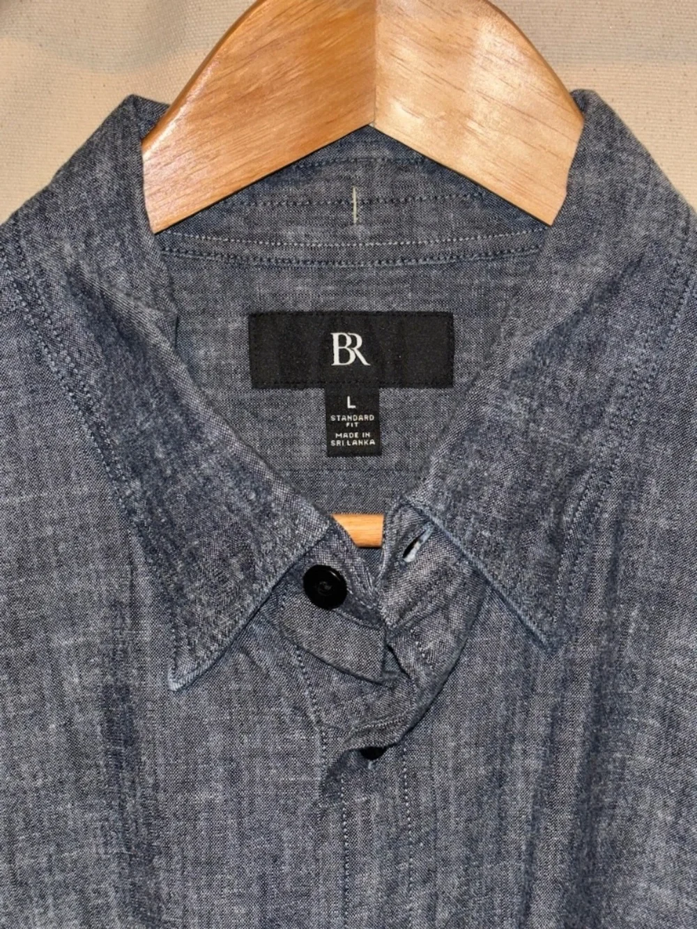 Men's Banana Republic Button-down Long-sleeve Chambray Shirt Large
